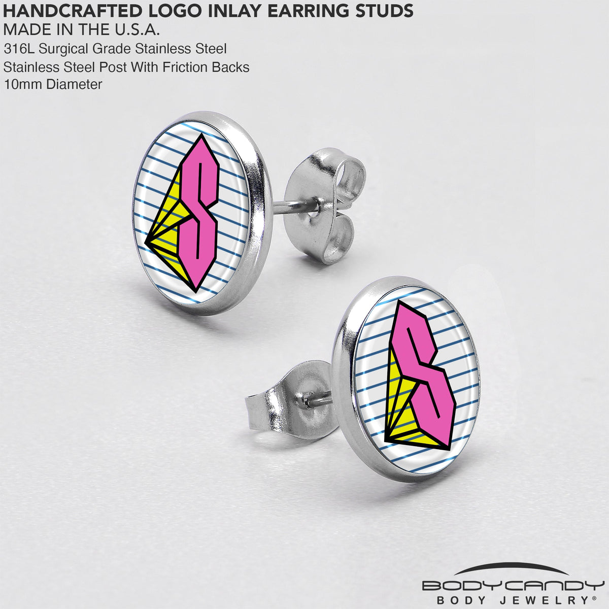 Hot Pink Cool S Stud Earrings by Onyx O