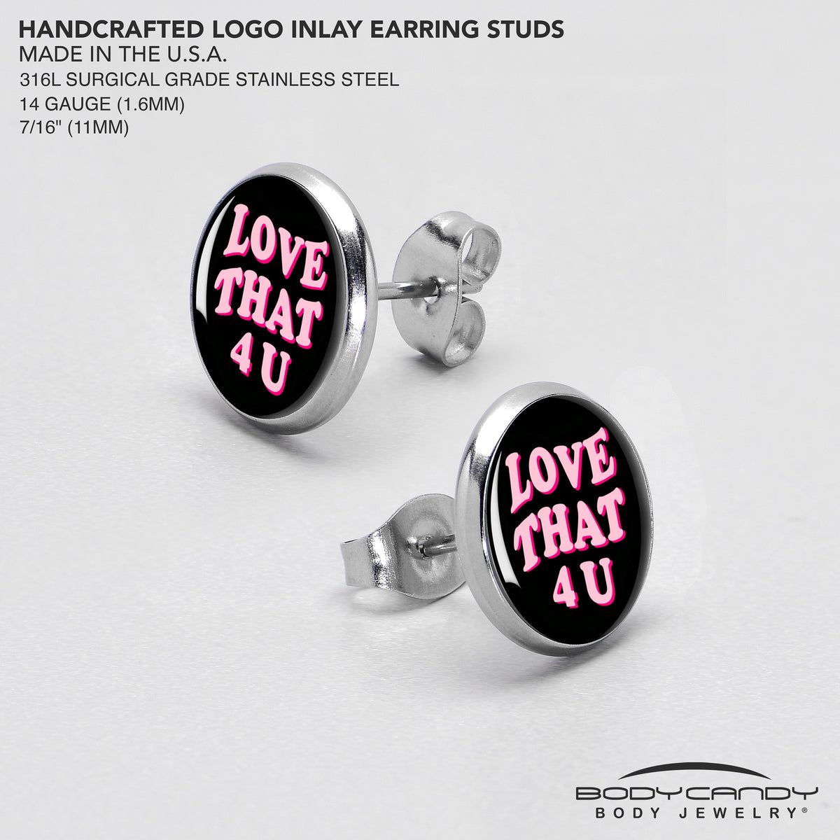 Love That 4 You Stud Earrings by Onyx O