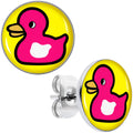 Pink Ducky Stud Earrings by Onyx O