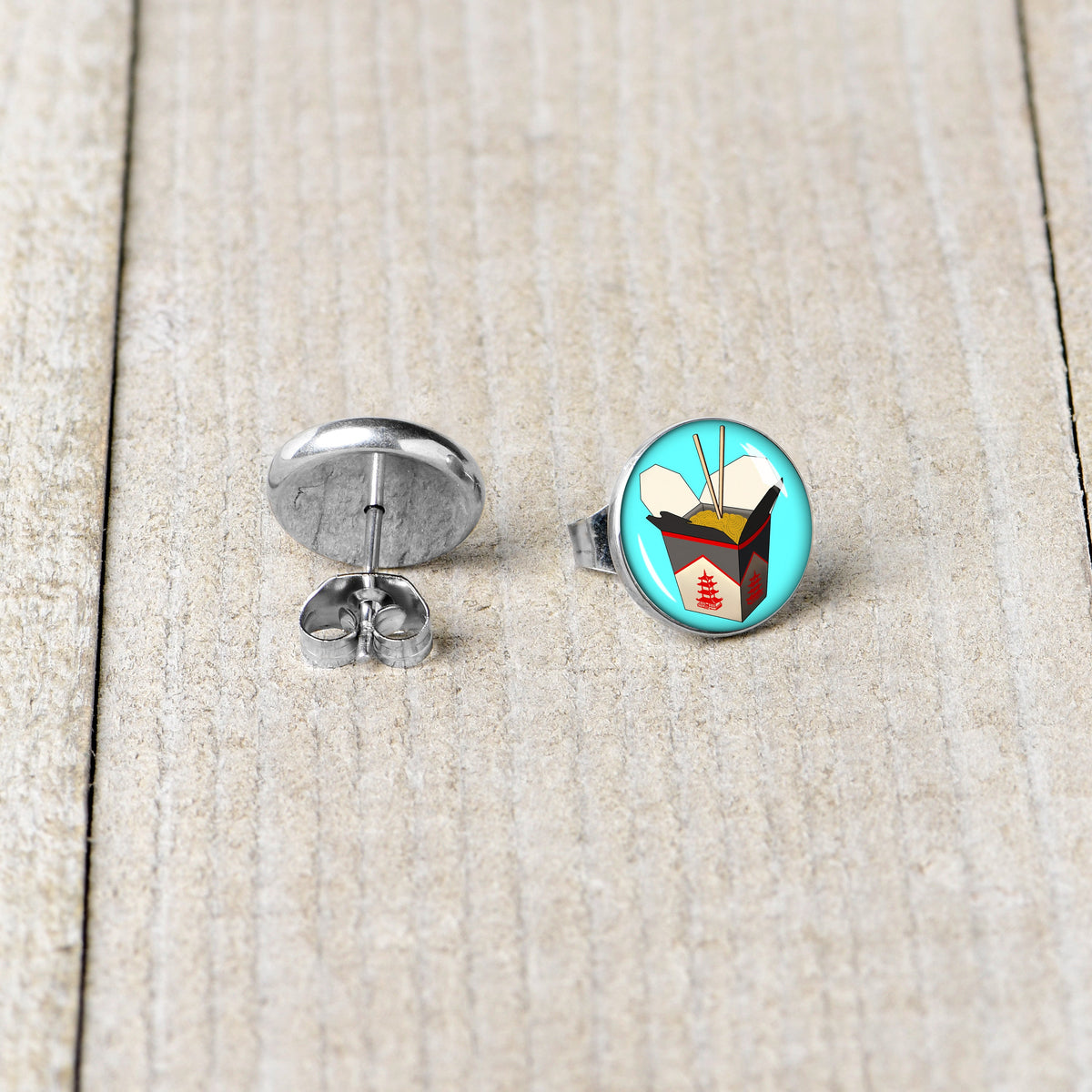 Chinese Take Out Stud Earrings by Onyx O