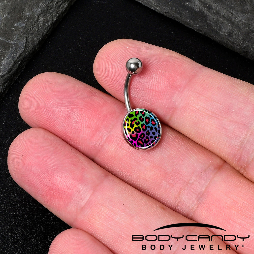 Rainbow Cheetah Print Belly Ring by Onyx O