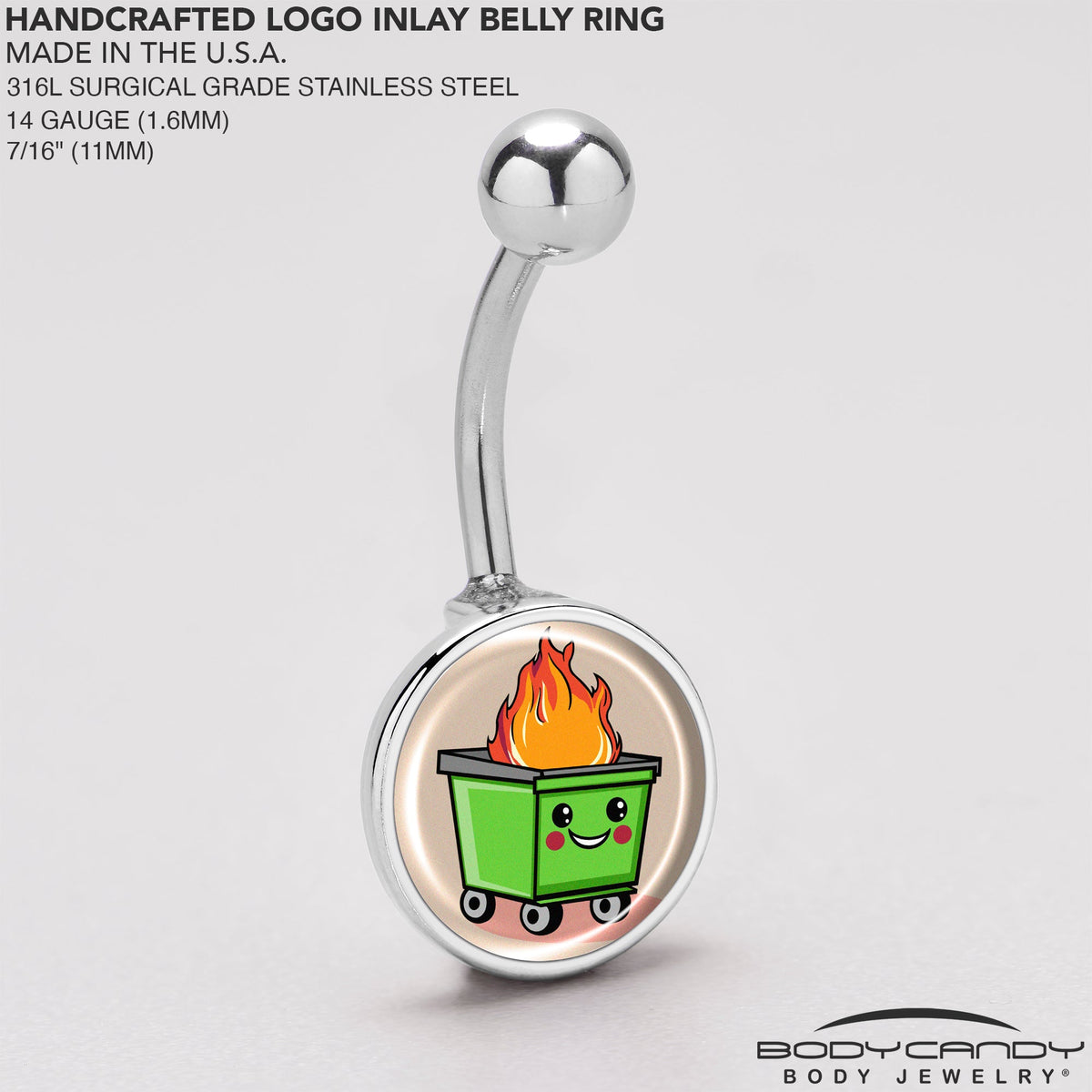 Dumpster Fire Belly Ring by Onyx O