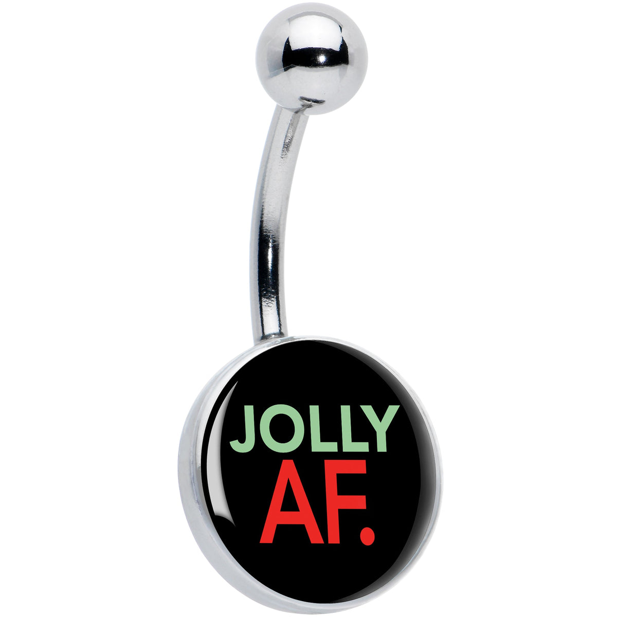 Jolly AF Festive Holiday Christmas Belly Ring by Onyx O