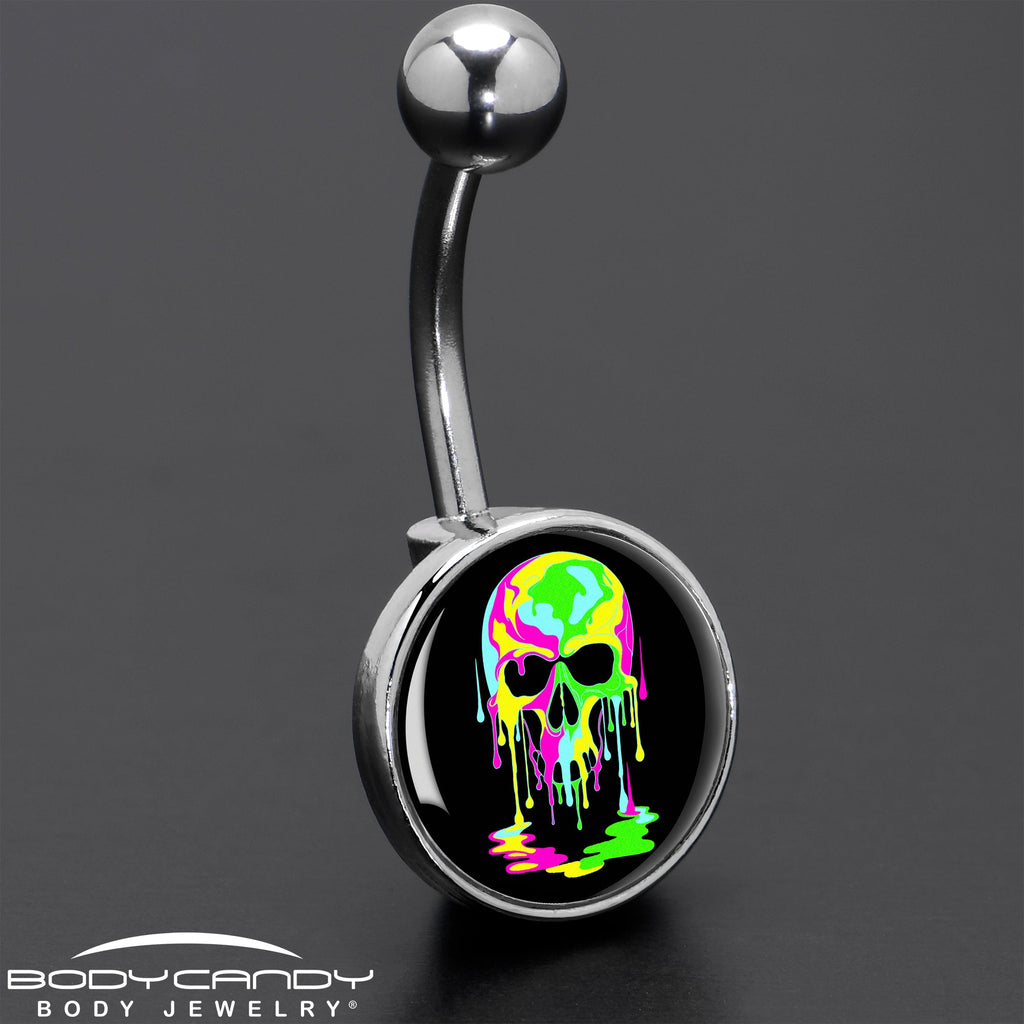 Ultra Bright Melting Skull Belly Ring by Onyx O