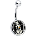 Christmas Holiday Spooky Snowman Belly Ring by Onyx O