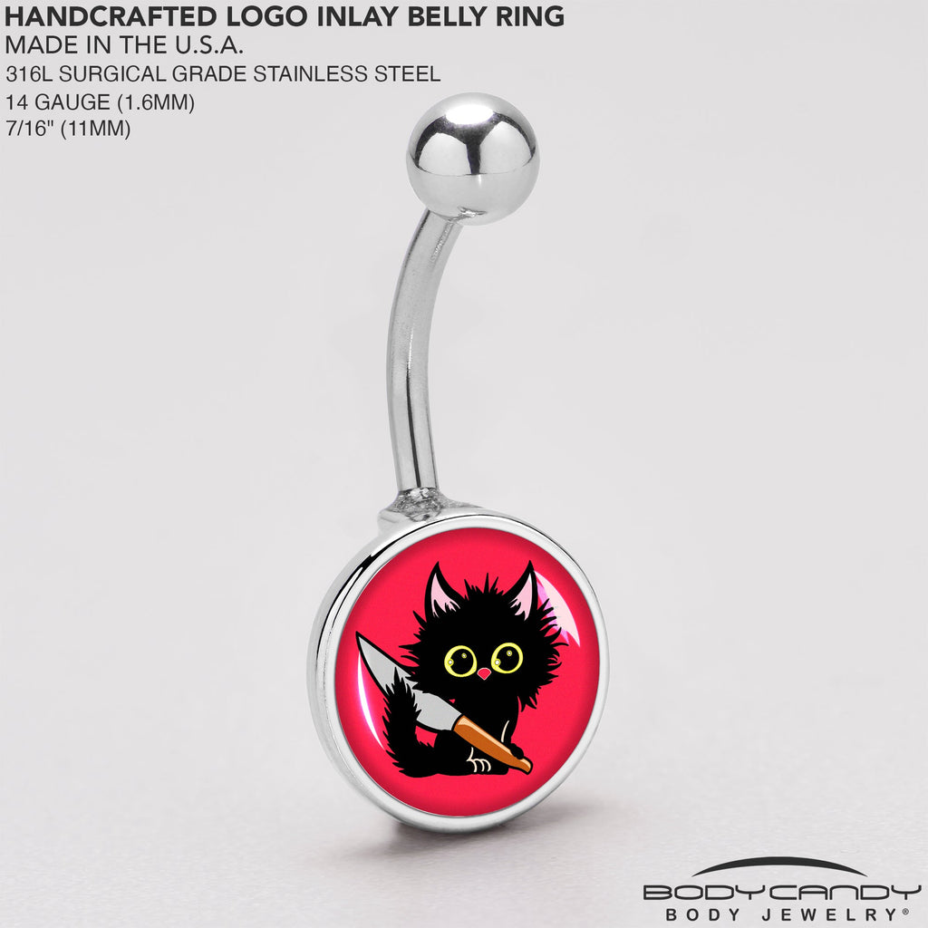 Stabby Cat Belly Ring by Onyx O