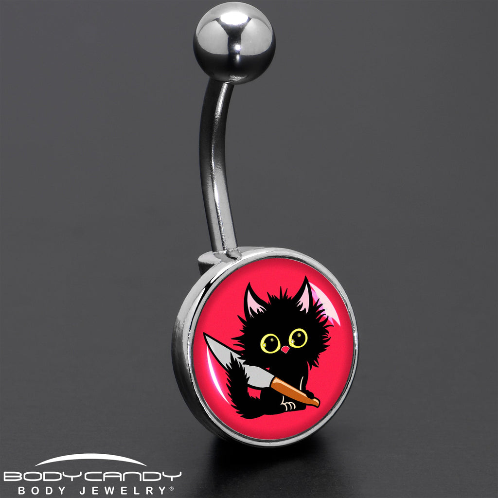 Stabby Cat Belly Ring by Onyx O