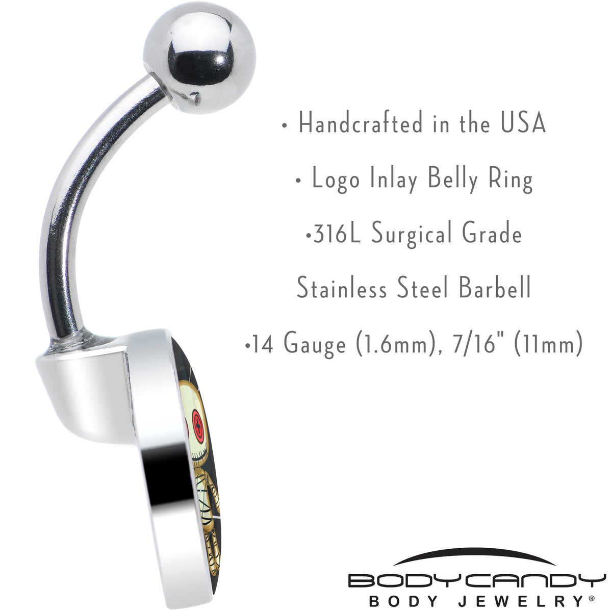 Voodoo Doll Belly Ring by Onyx O