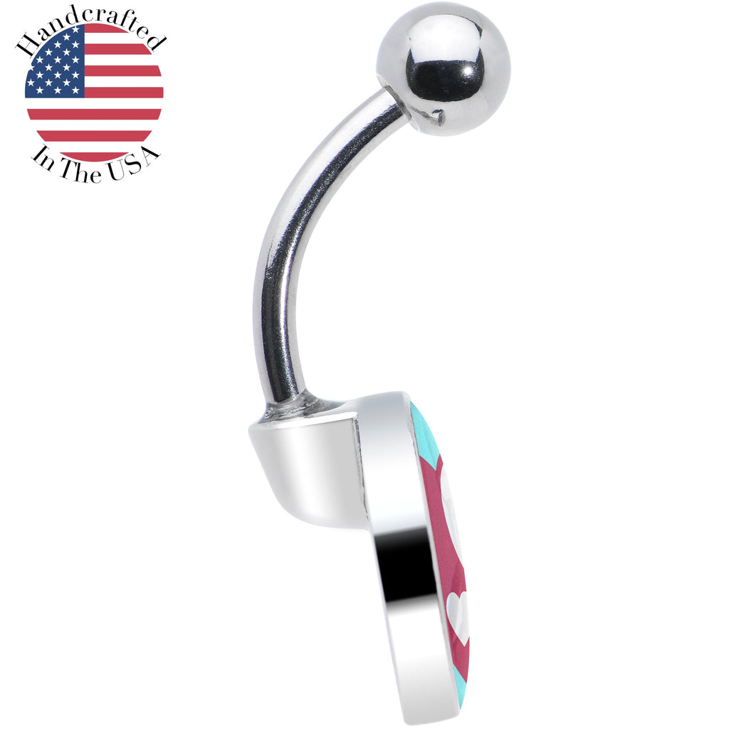 Love Yin Yang Heart Belly Ring by Onyx O
