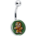 Christmas Holiday Zombie Gingergread Man Belly Ring by Onyx O