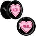 MEH Heart Black Acrylic Saddle Plug Set by Onyx O