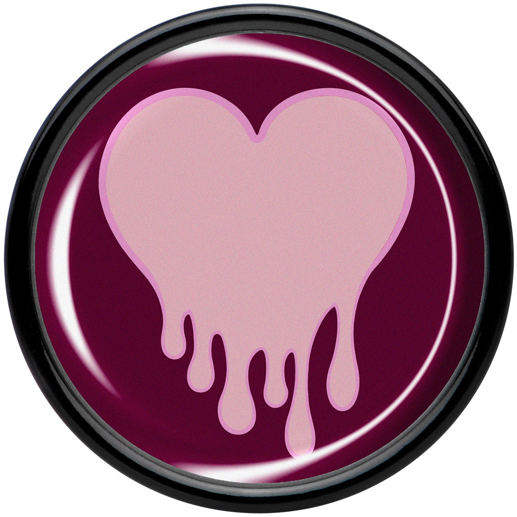 Pinkish Melting Heart Black Acrylic Saddle Plug Set by Onyx O