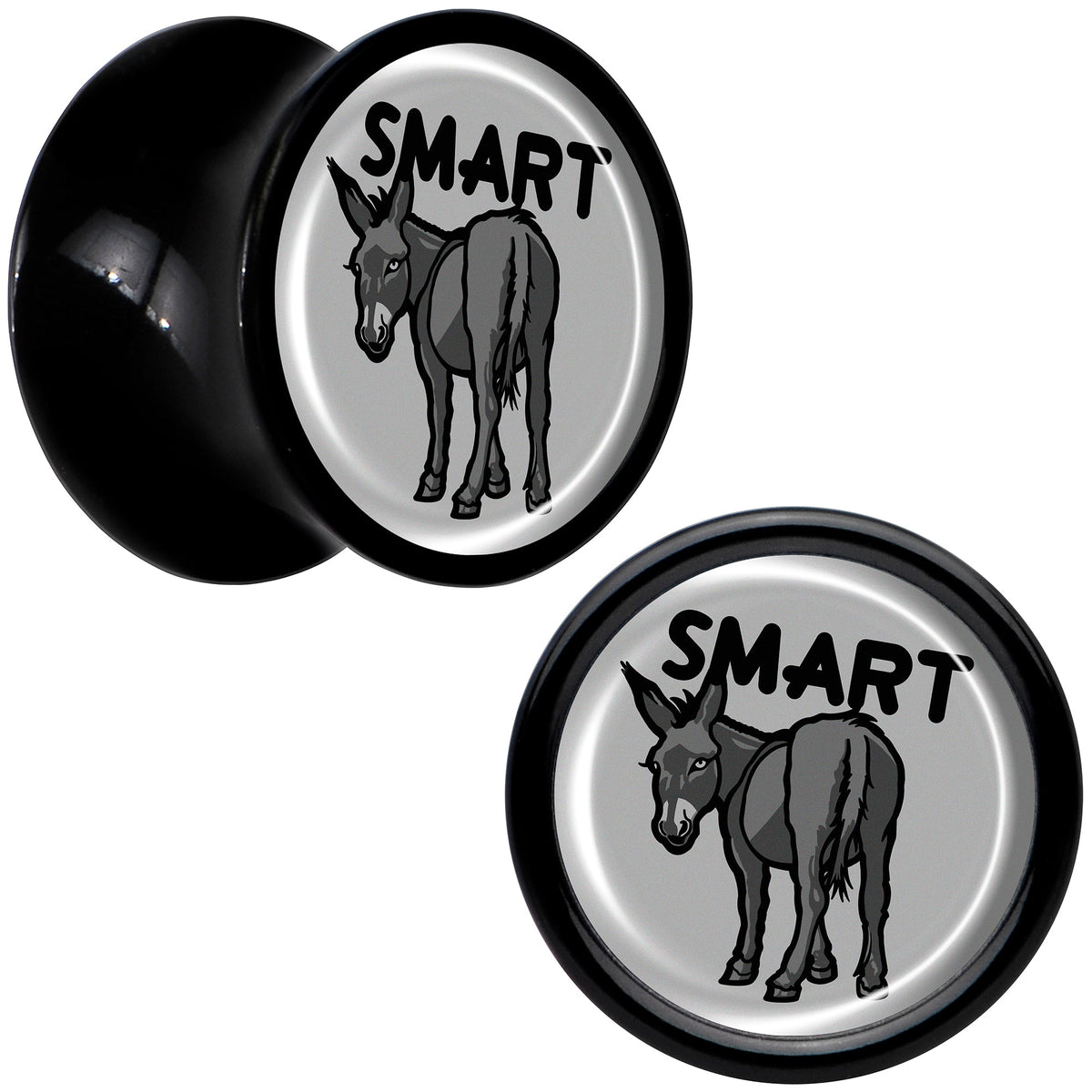 Donkey Smart Ass Black Acrylic Saddle Plug Set by Onyx O