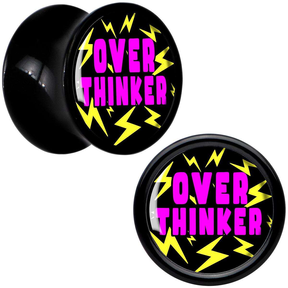Over Thinker Impact Black Acrylic Saddle Plug Set by Onyx O