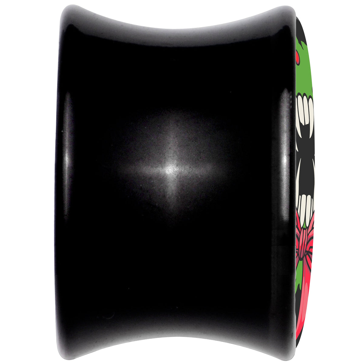 Holiday Vampire Wreath Black Acrylic Saddle Plug Set by Onyx O