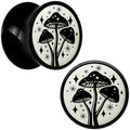Glow in the Dark Mystic Mushroom Black Acrylic Saddle Plug Set by Onyx O
