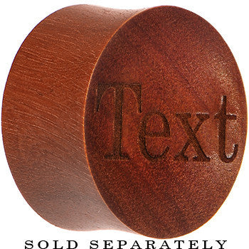 Custom Organic Sawo Wood PersonalizedSaddle Plug - buy 2 for a pair