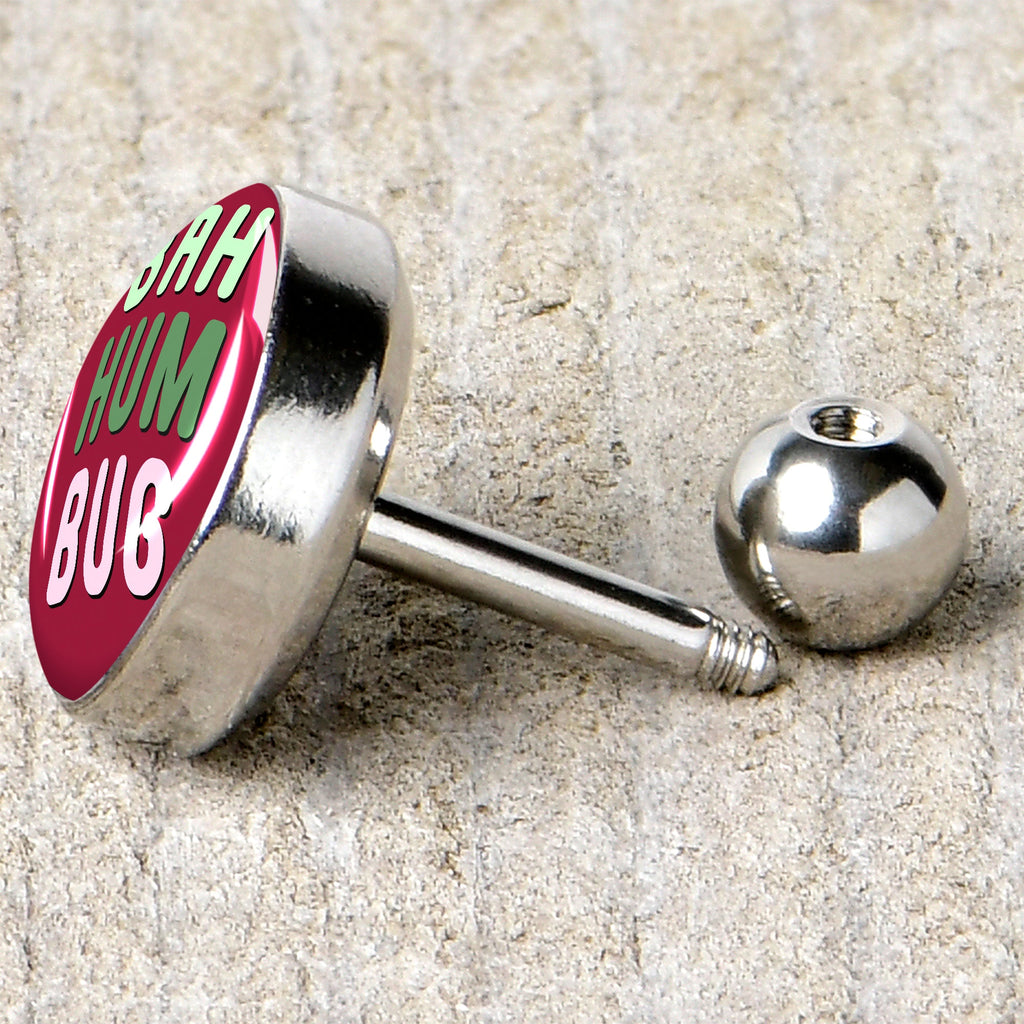 16G 1/4 Bah Humbug Holiday Grouch Tragus Cartilage Earring by Onyx O