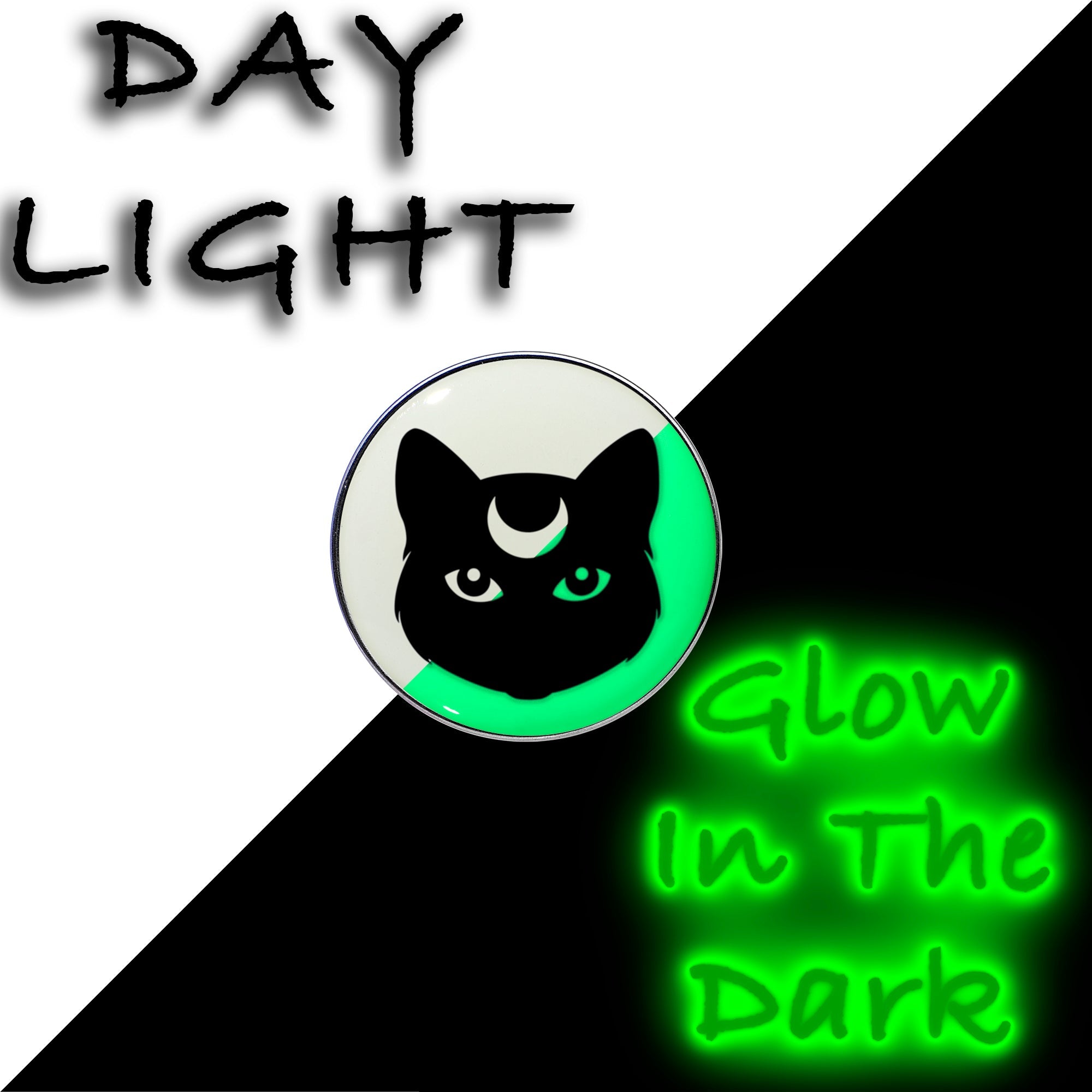 16G 1/4 Glow in the Dark Mystic Kitty Cat Tragus Cartilage Earring by Onyx O