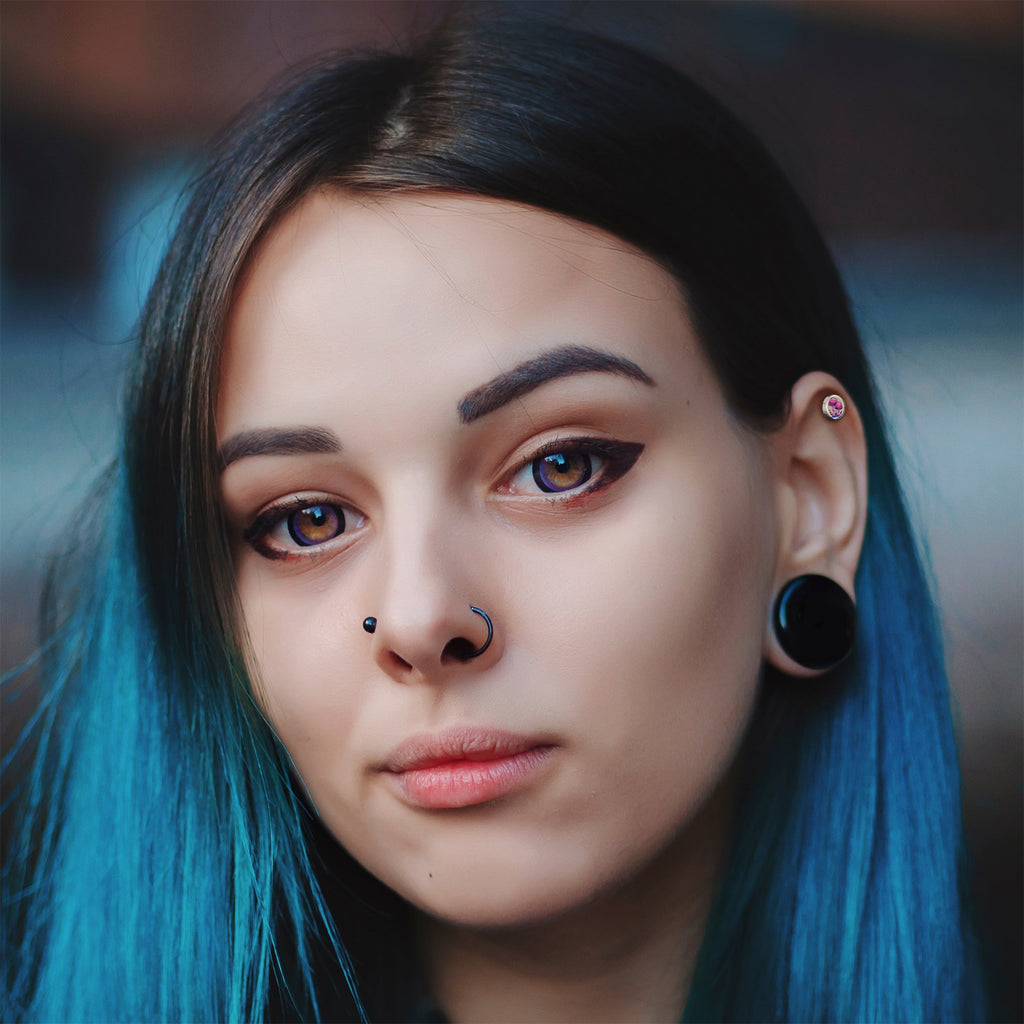 16G 1/4 Artist Drawn Pink Mushrooms Tragus Cartilage Earring by Onyx O
