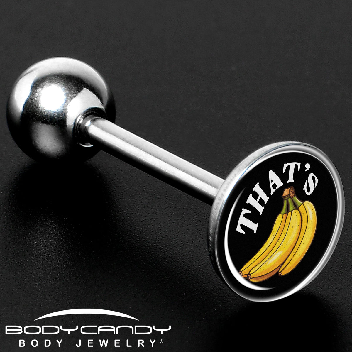 That is Bananas Barbell Tongue Ring by Onyx O