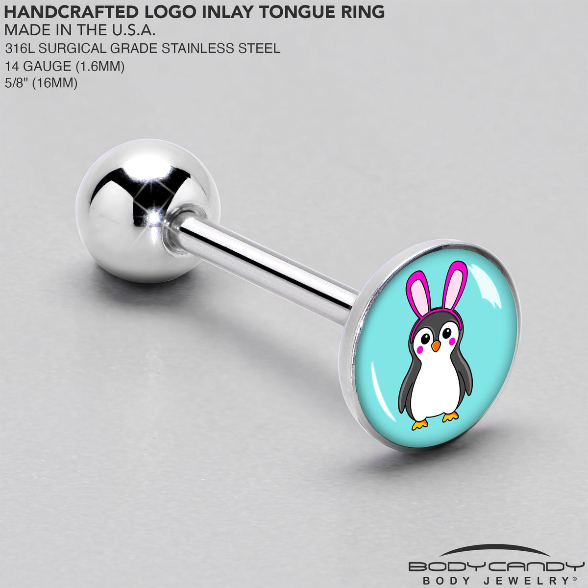 Bunny Penguin Barbell Tongue Ring by Onyx O