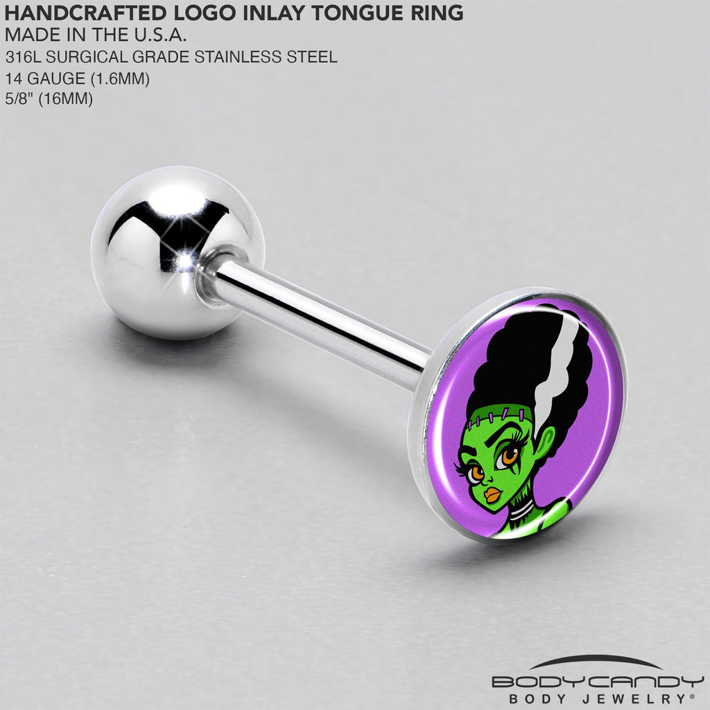 Bride of Frankenstein Barbell Tongue Ring by Onyx O