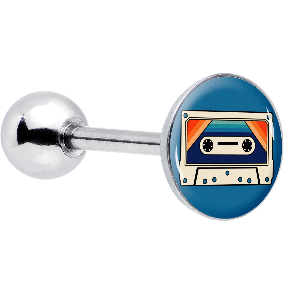 Retro Cassette Tape Barbell Tongue Ring by Onyx O