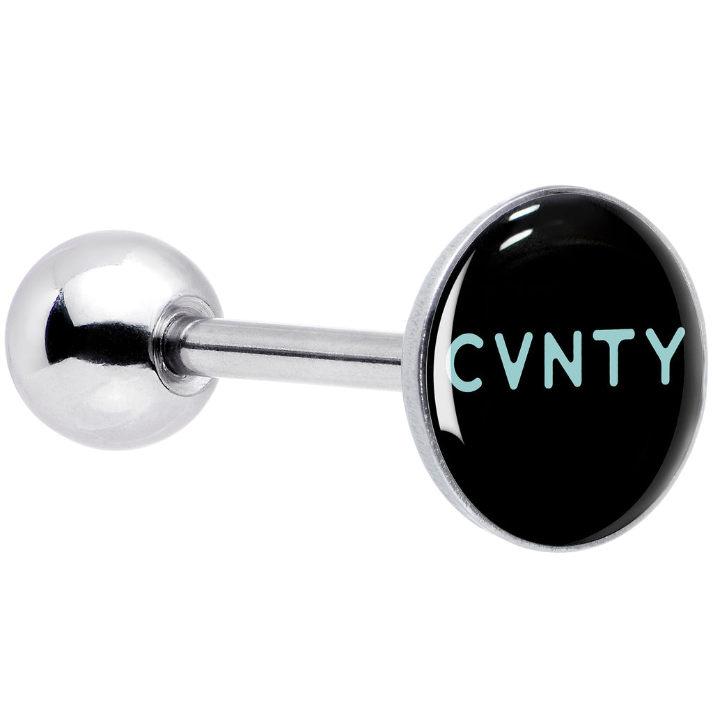 Phrase Logo CVNTY Barbell Tongue Ring by Onyx O