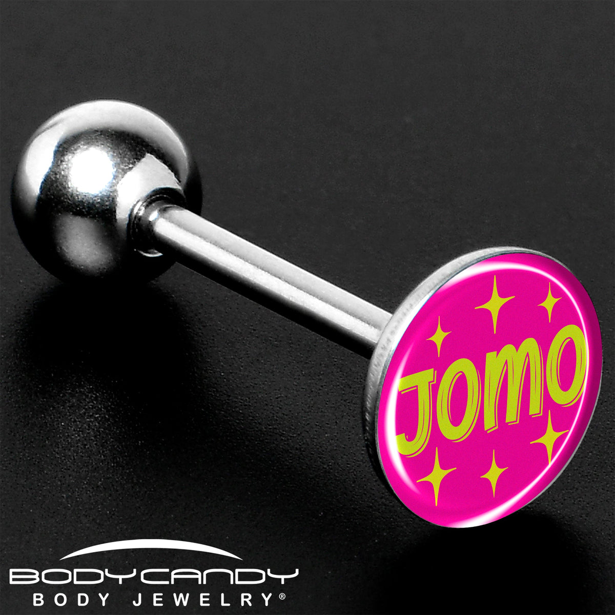 Pink JOMO Barbell Tongue Ring by Onyx O