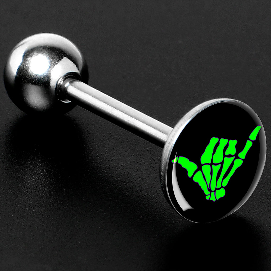 Shaka Hand Barbell Tongue Ring by Onyx O