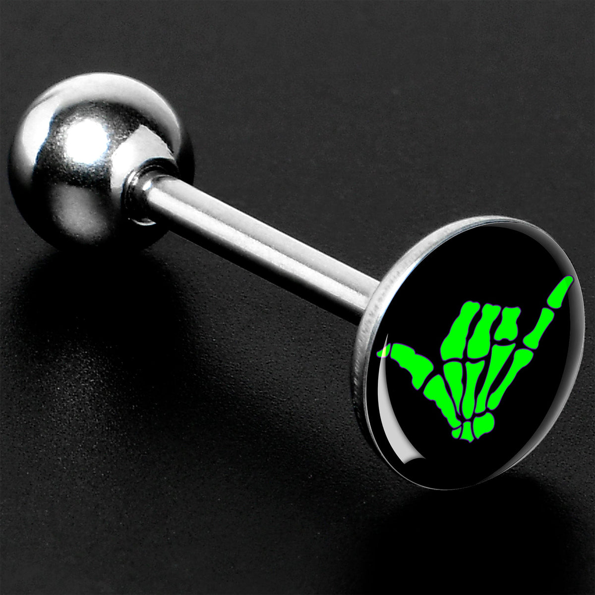 Shaka Hand Barbell Tongue Ring by Onyx O