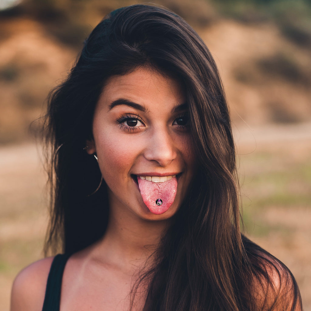 Burning Skull Candle Barbell Tongue Ring by Onyx O