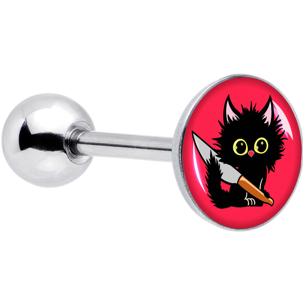 Stabby Cat Barbell Tongue Ring by Onyx O