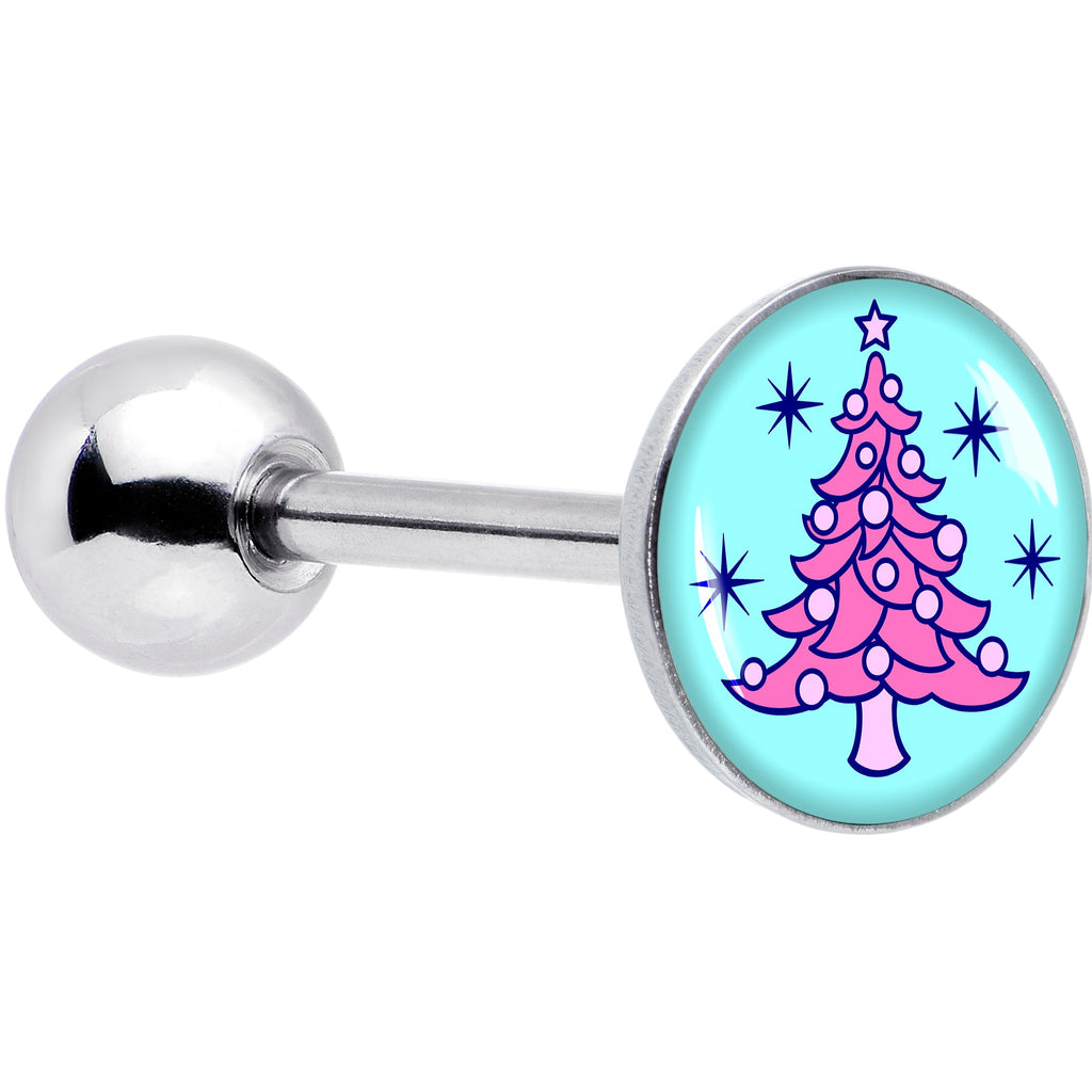 Pastel Christmas Tree Barbell Tongue Ring by Onyx O