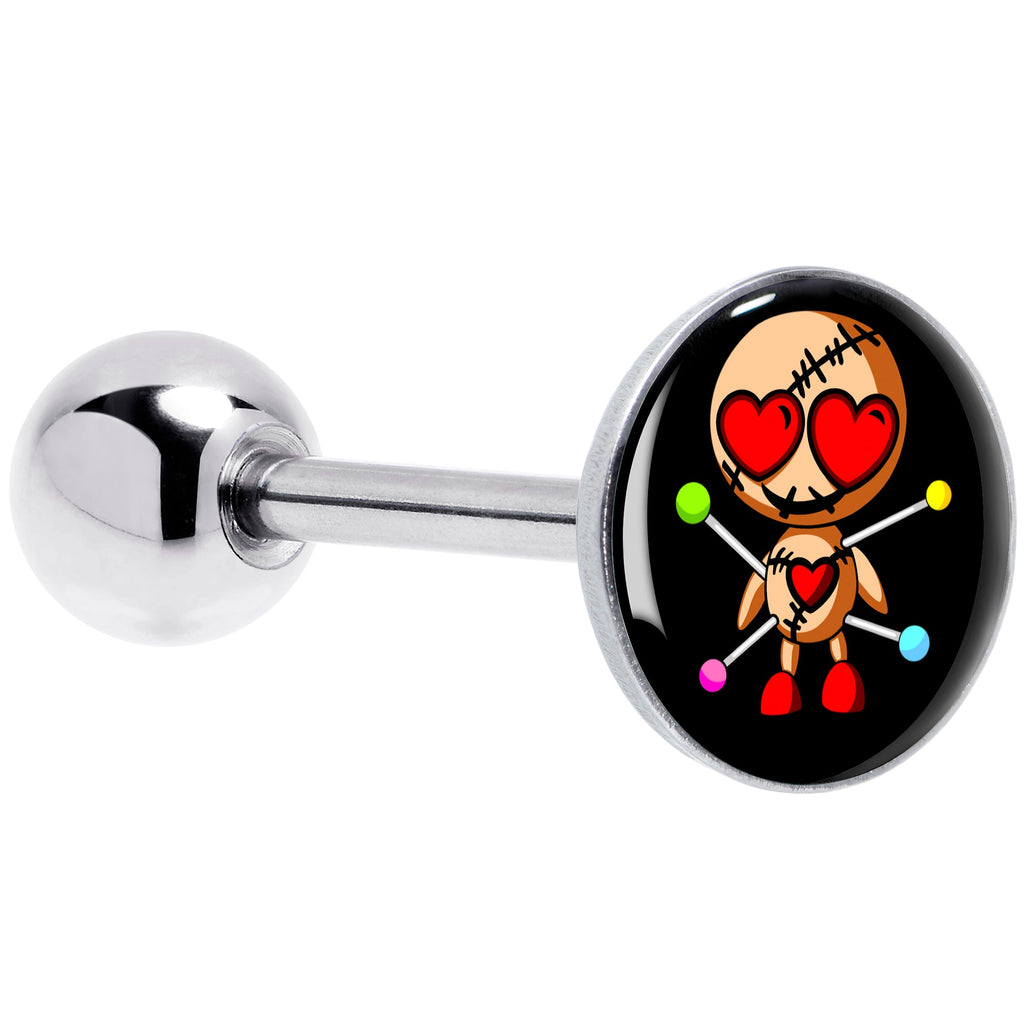 Valentine Heart Voodoo Doll Barbell Tongue Ring