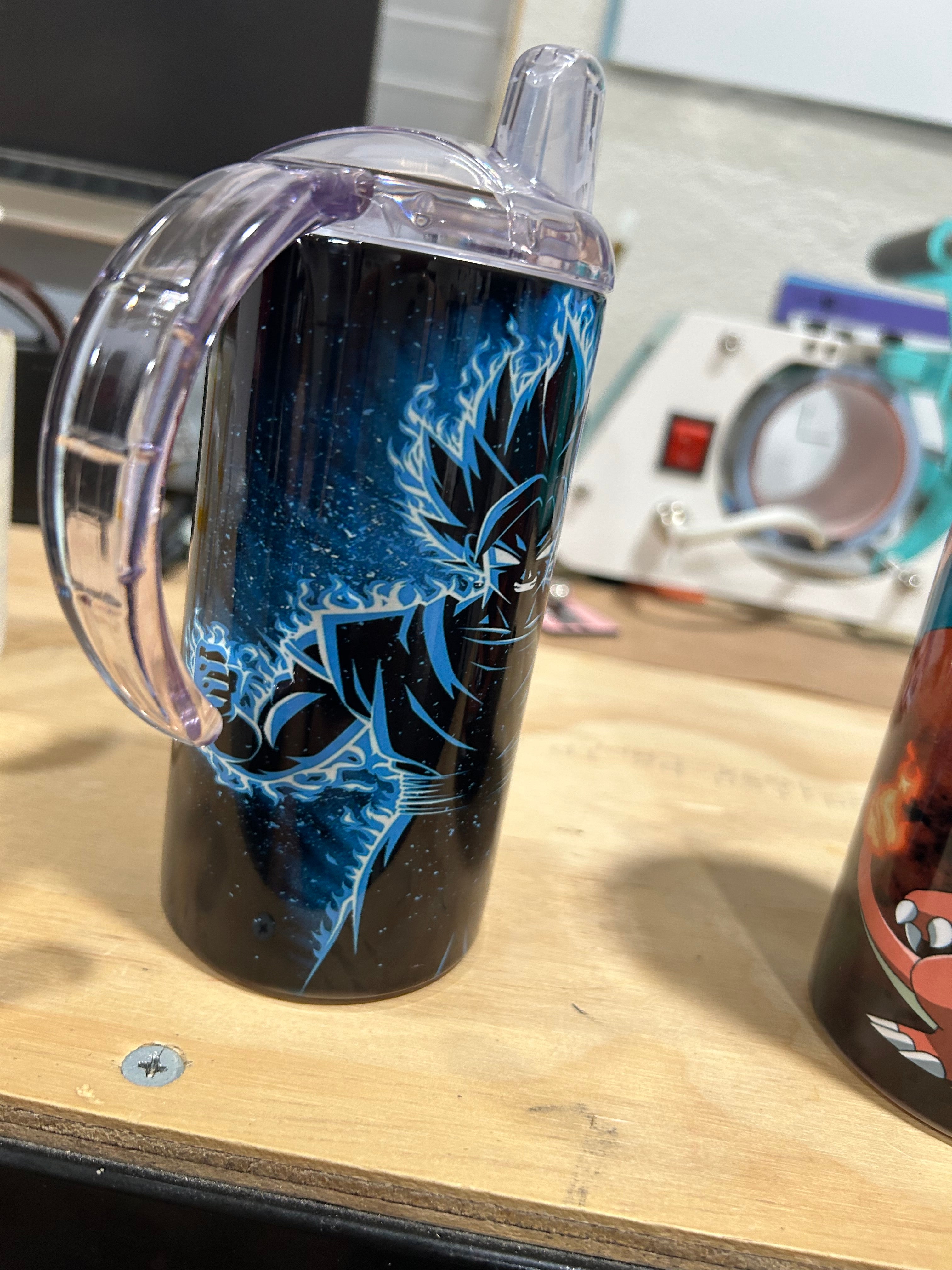 Blue flame shadow 12oz sippy tumbler