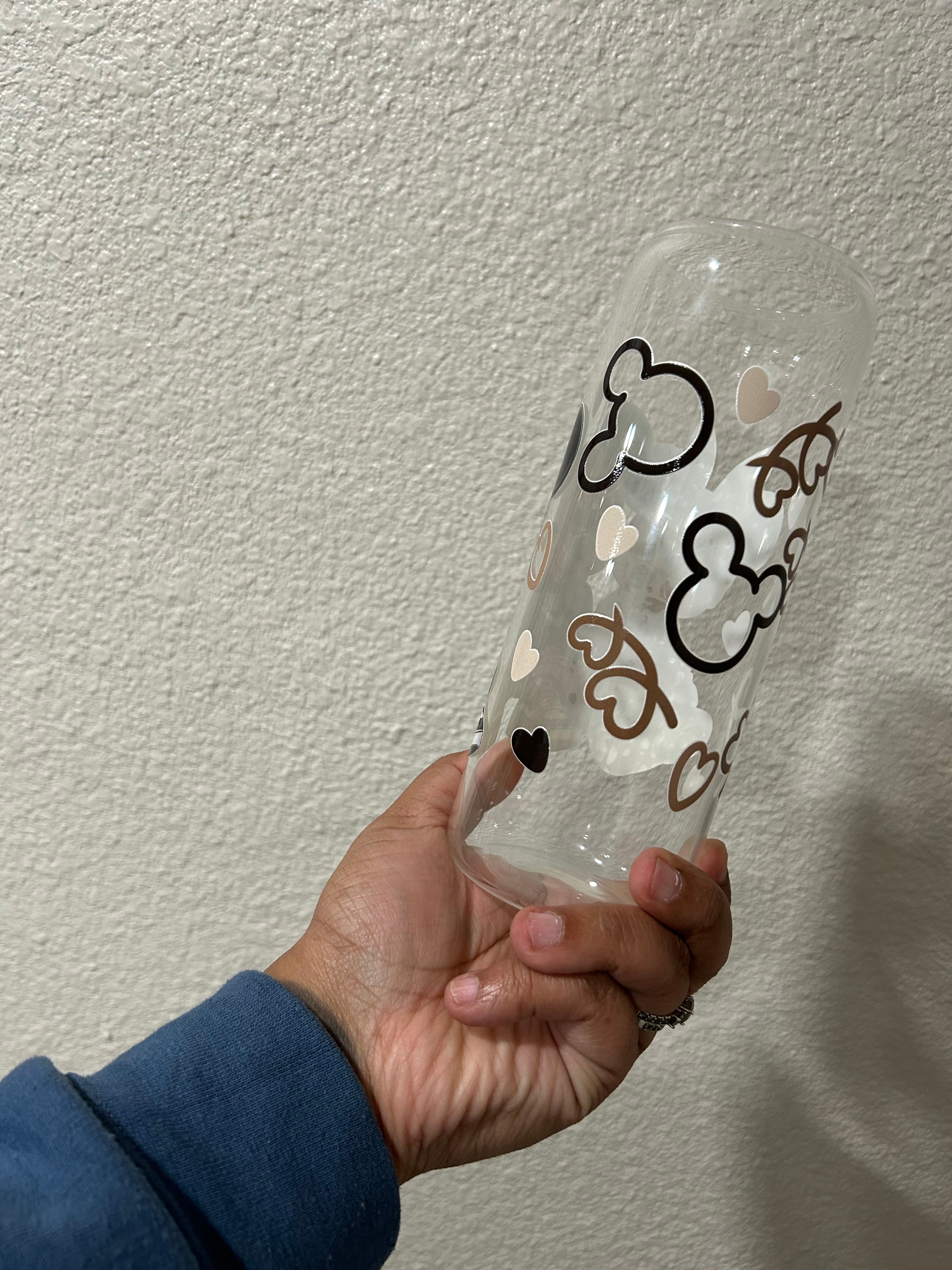 Old School Mouse Love Glass Cups