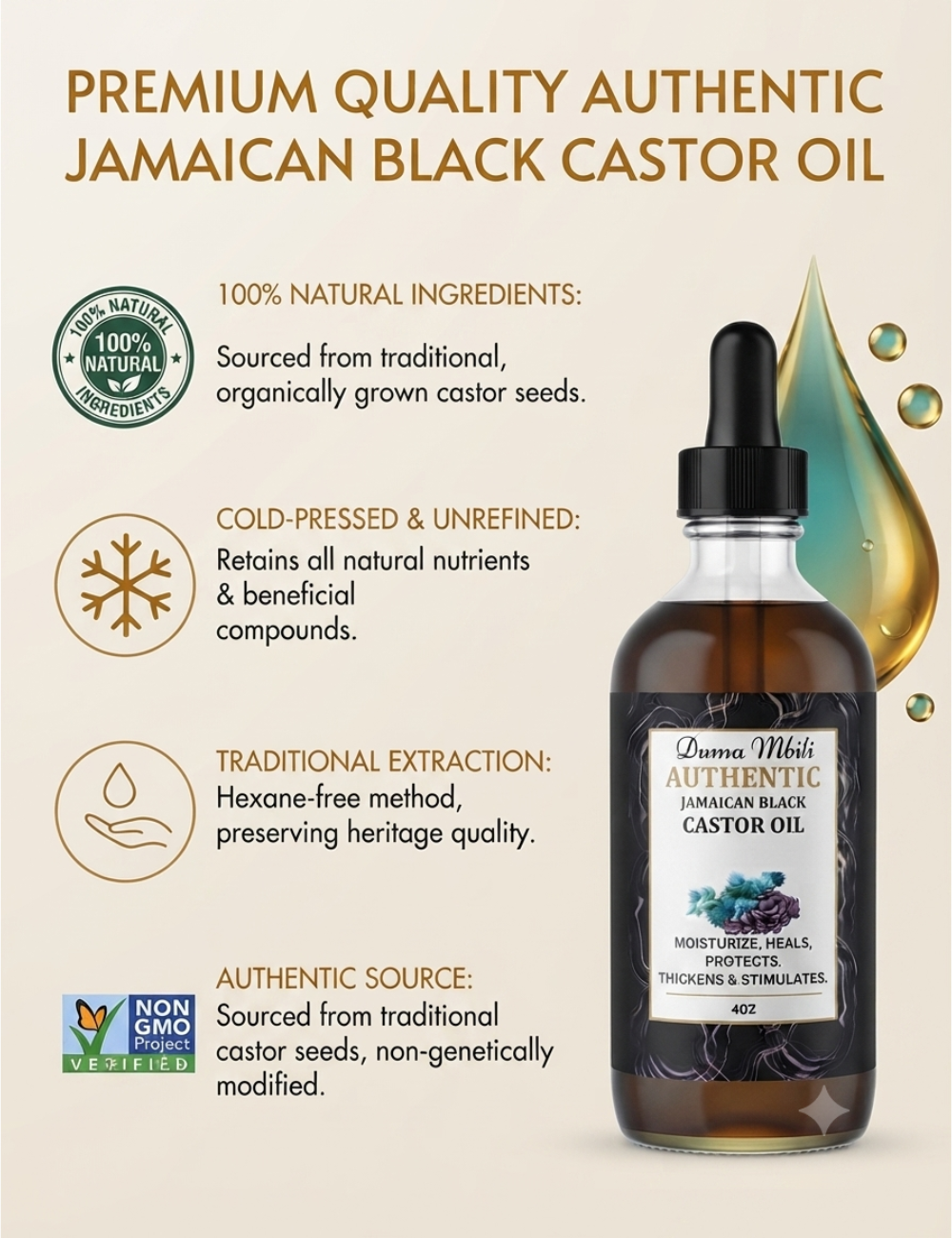 Unrefined Jamaican Black Castor Oil