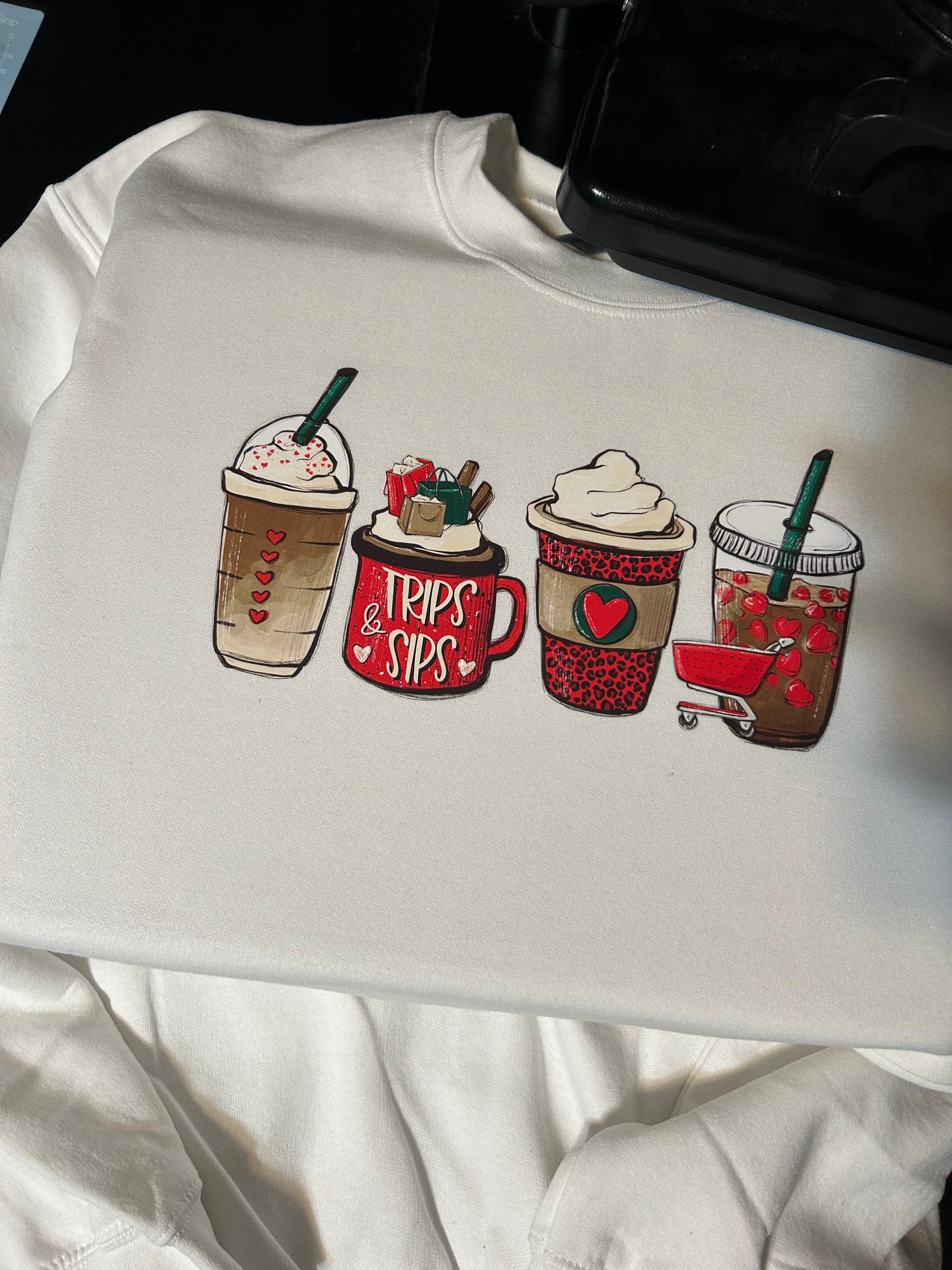 Trips and Sips Crewneck Sweater