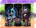 Vaso de 20 oz con diseño de ciudad de Halloween moteada