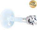 Solid 14K White Gold 1.5mm Genuine Diamond Bioplast Push in Monroe