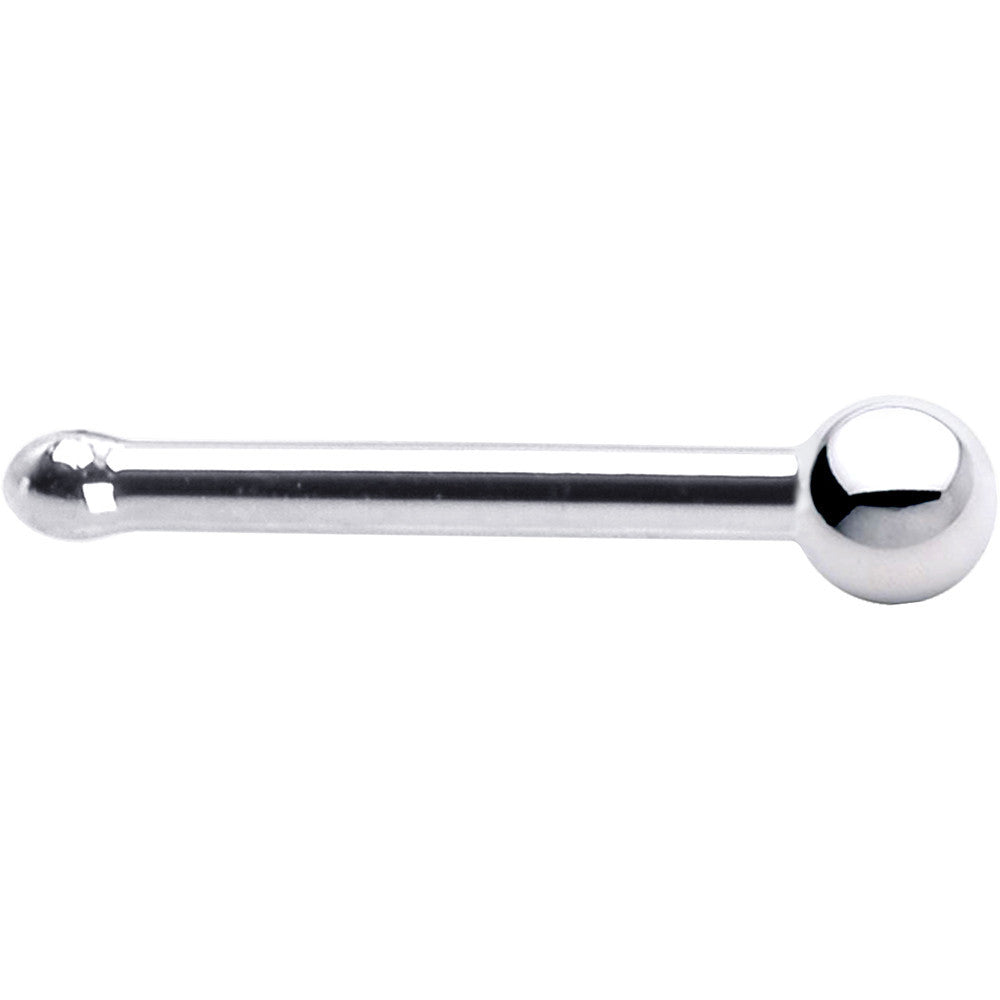 Solid 14K White Gold 1.5mm Ball Nose Ring