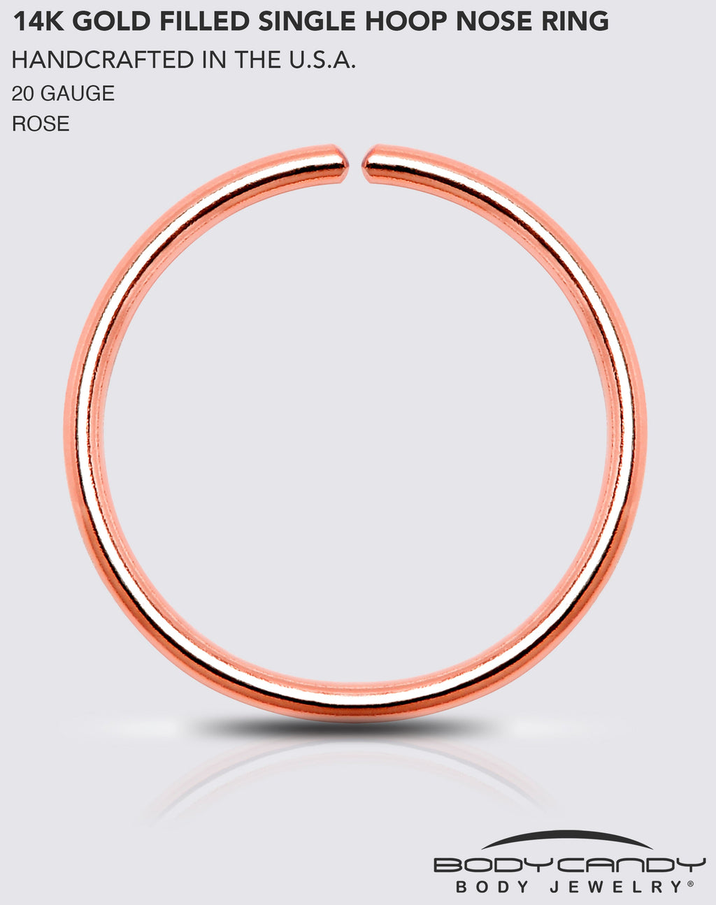 Single Hoop Nose 14k Rose Gold Filled Nose Hoop Ring