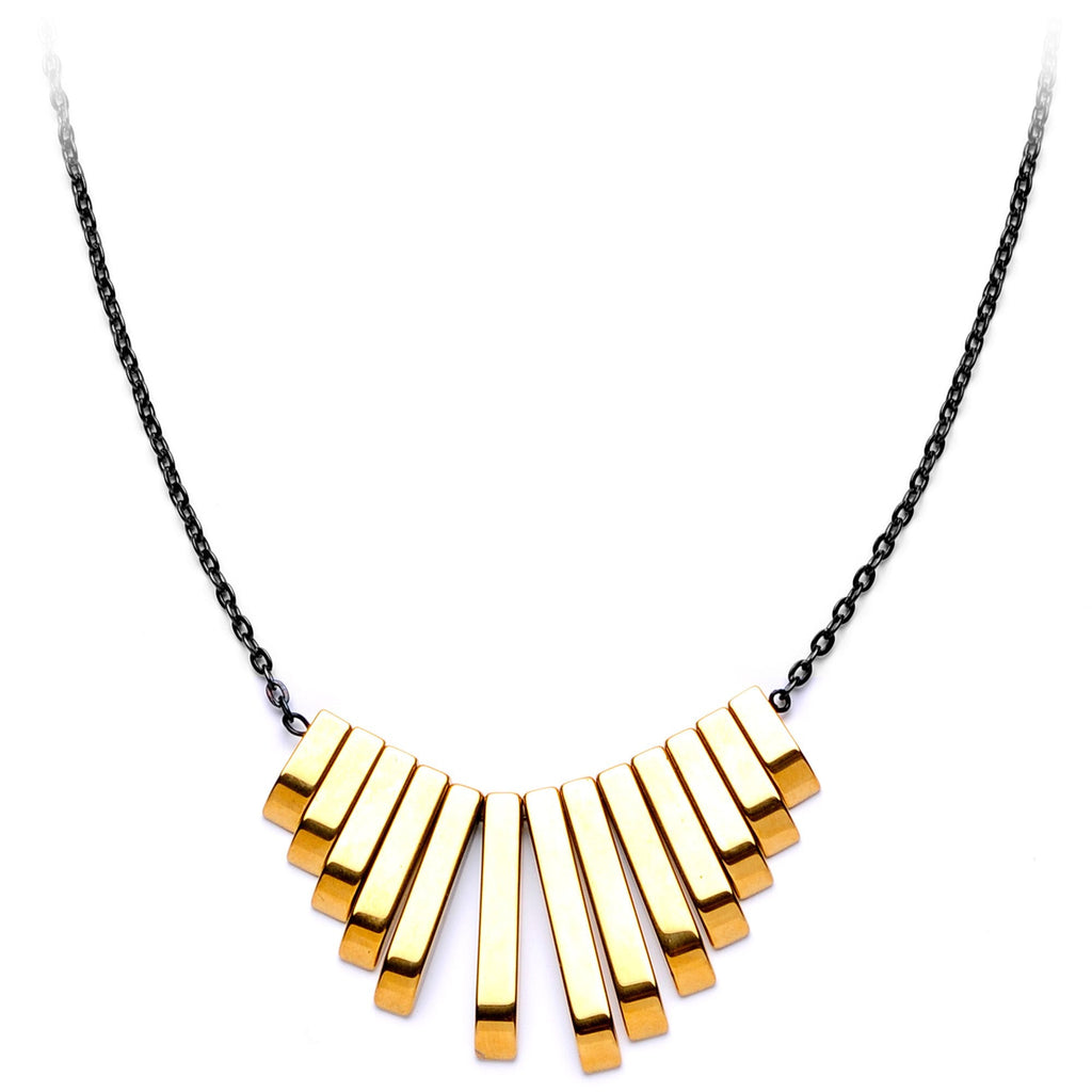 Handcrafted Natural Hematite Gunmetal Plated Chain Necklace