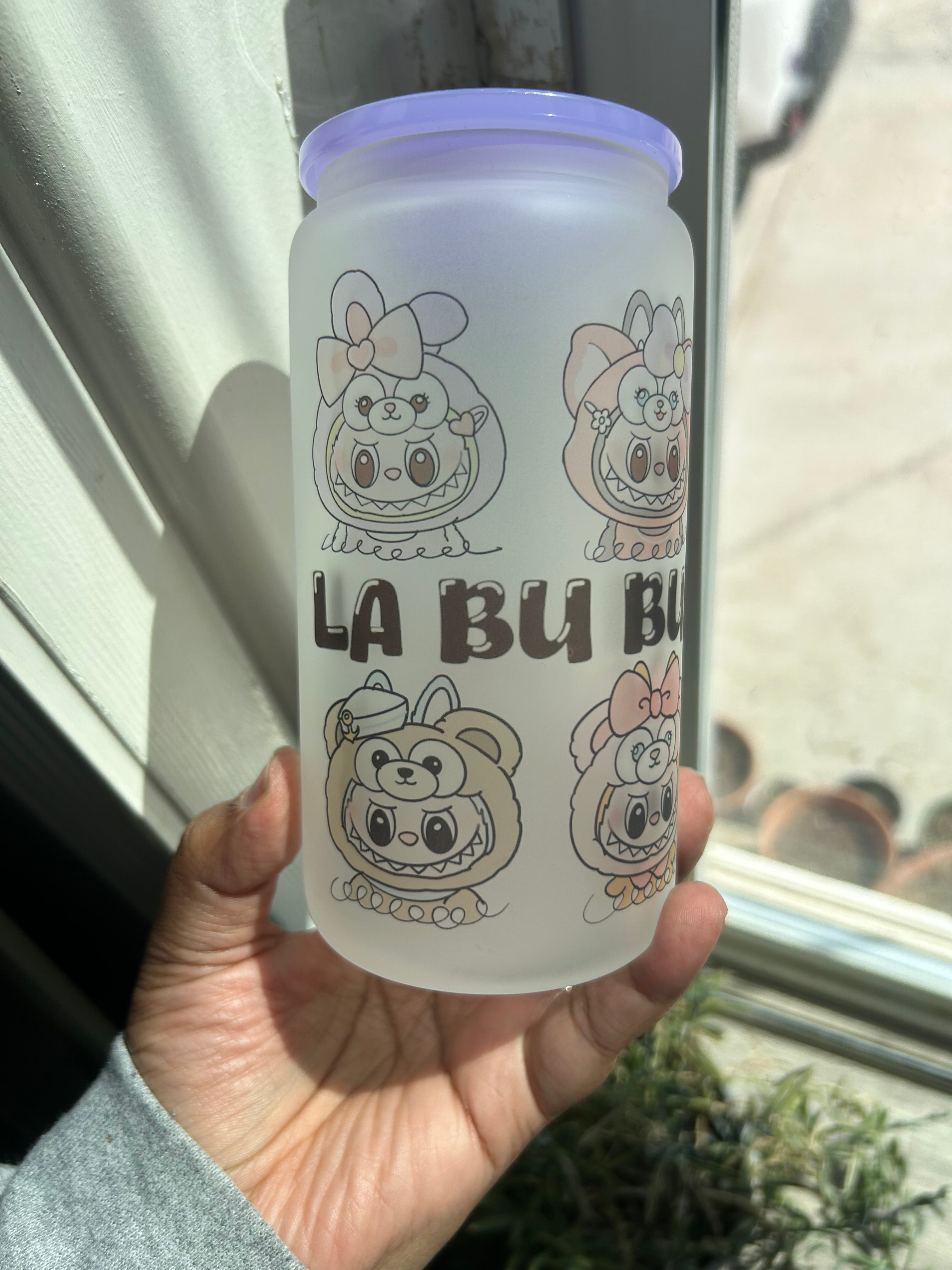 LaBu 16oz frosted Glass cup