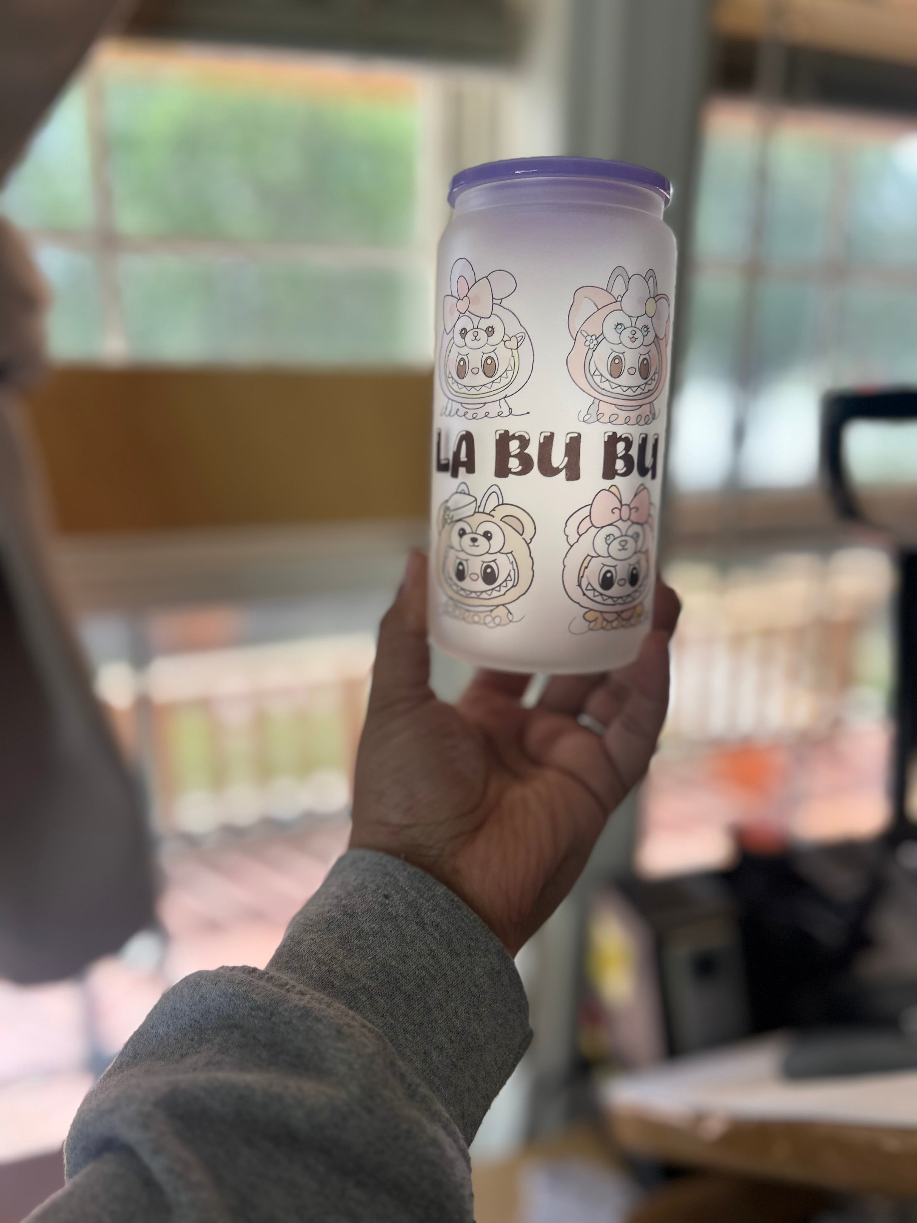LaBu 16oz frosted Glass cup