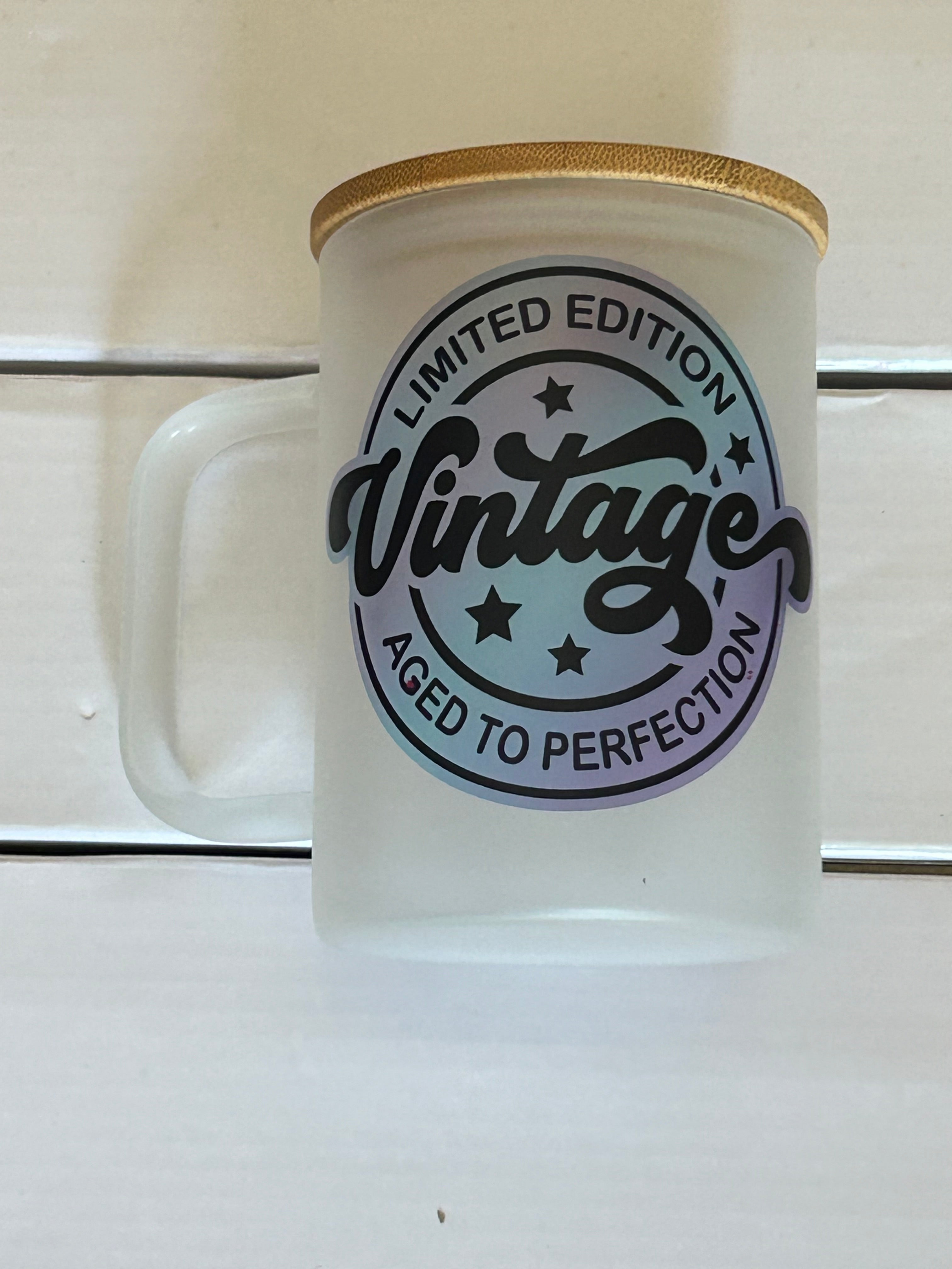 Limited Edition Vintage 16 oz Frosted glass mug