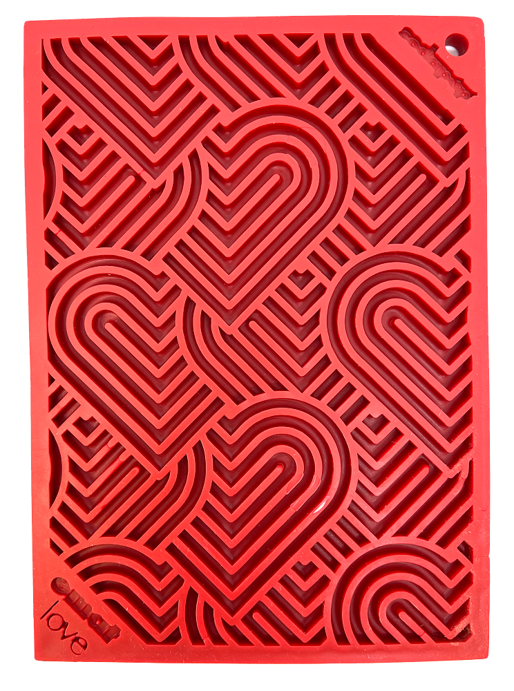 Love eMat - Enrichment Lick Mat for Dogs and Cats| Heart Design | SodaPup