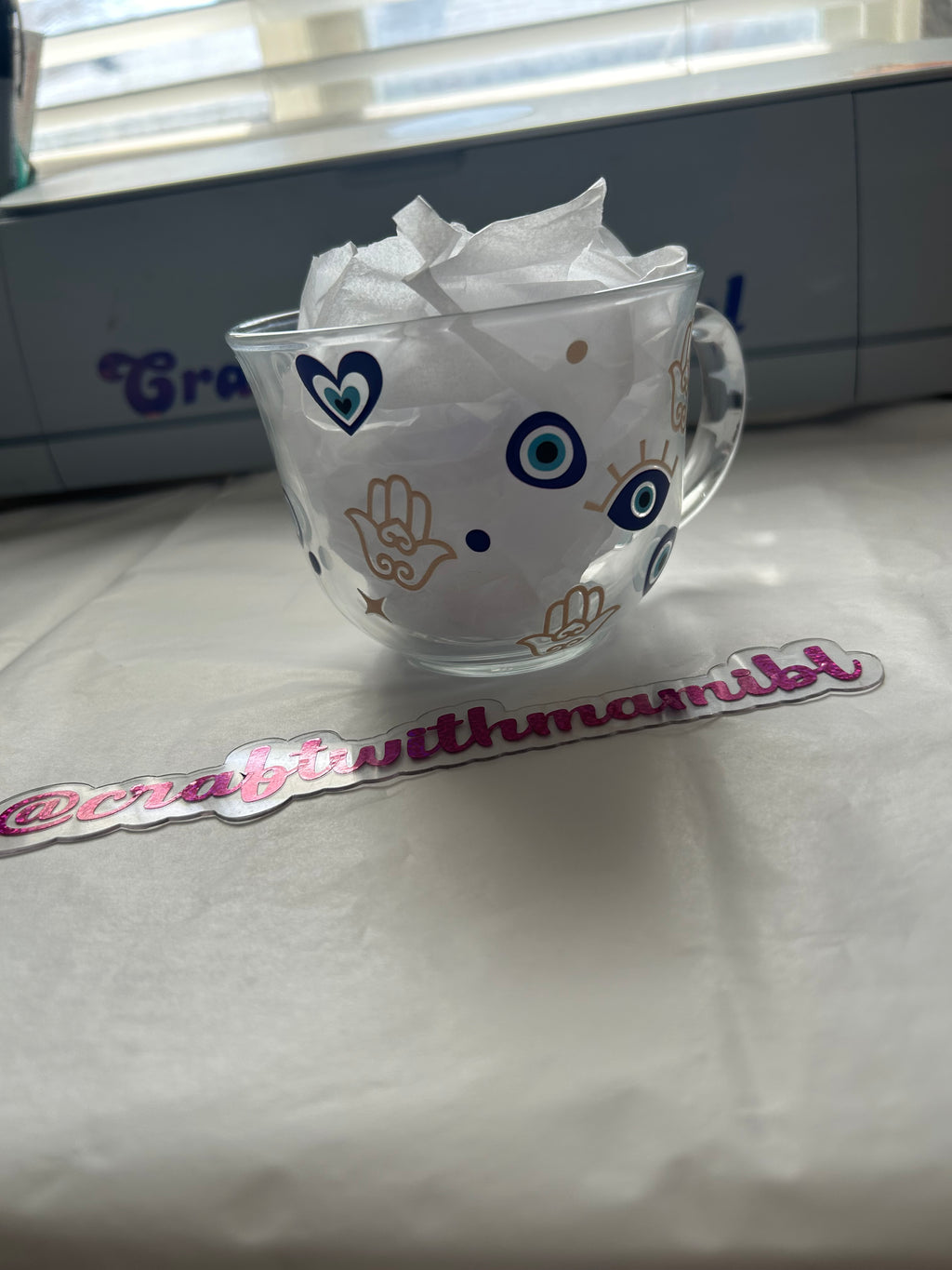 Taza de té o café con forma de mal de ojo